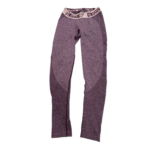 GYMSHARK Burgundy Workout Stretch Leggings Size Small - Picture 1 of 5